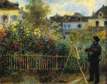 Pierre Renoir Monet Painting in his Garden Sweden oil painting art